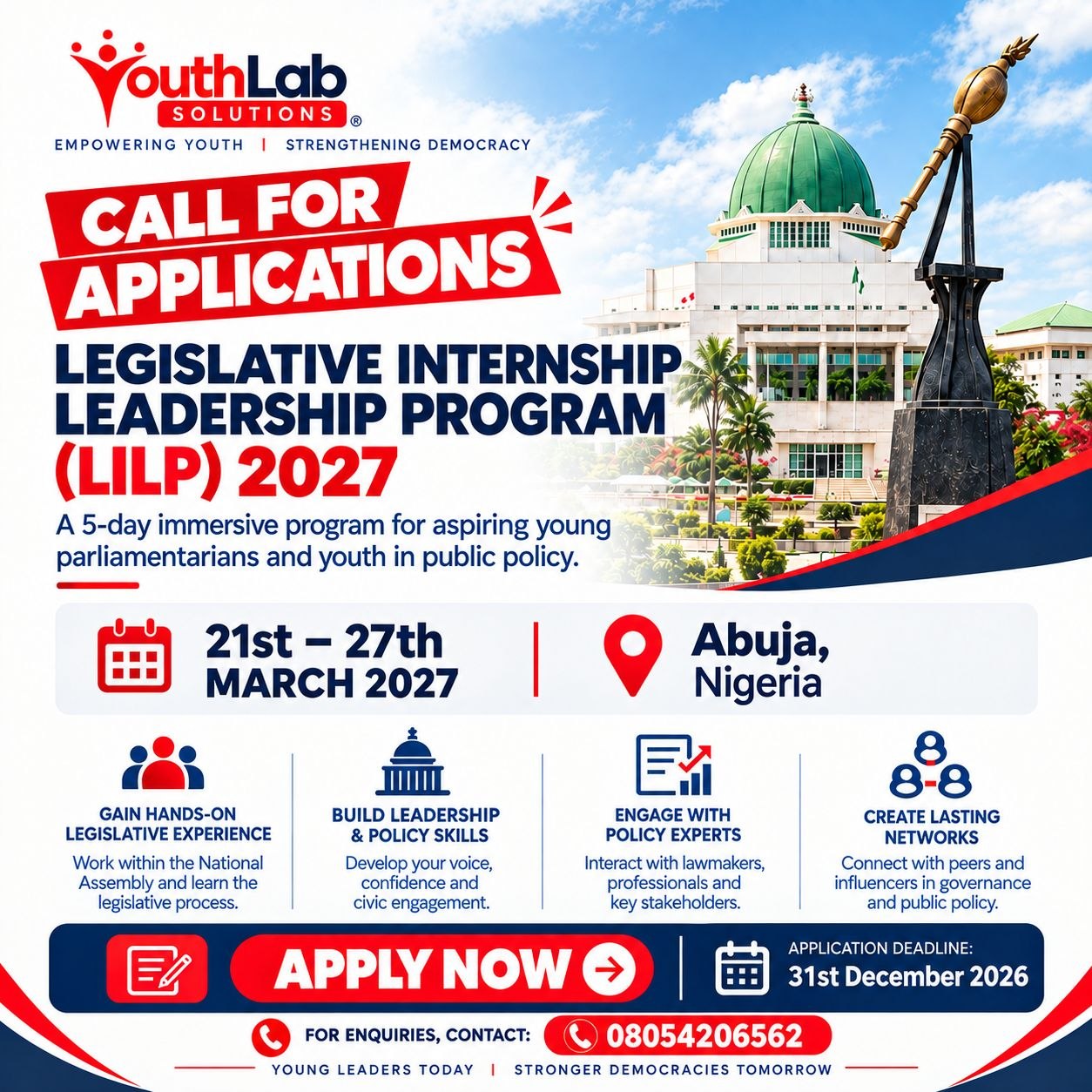 LEGISLATIVE INTERNSHIP LEADERSHIP PROGRAM (LILP) 2027
